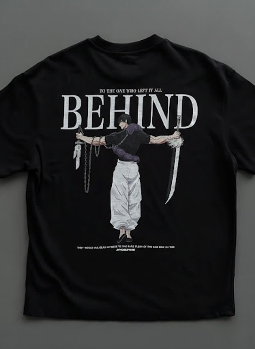 “BEHIND” Anime Art Oversized T-Shirt