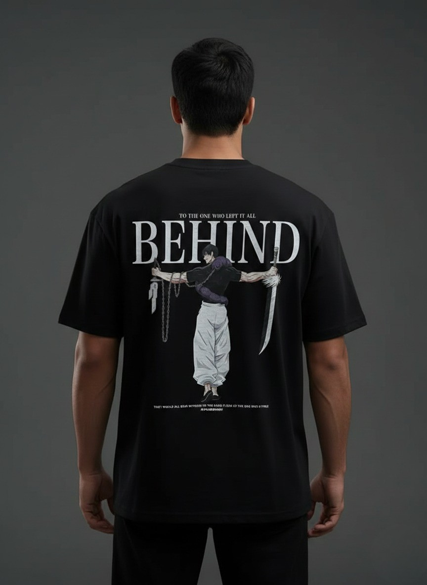 “BEHIND” Anime Art Oversized T-Shirt