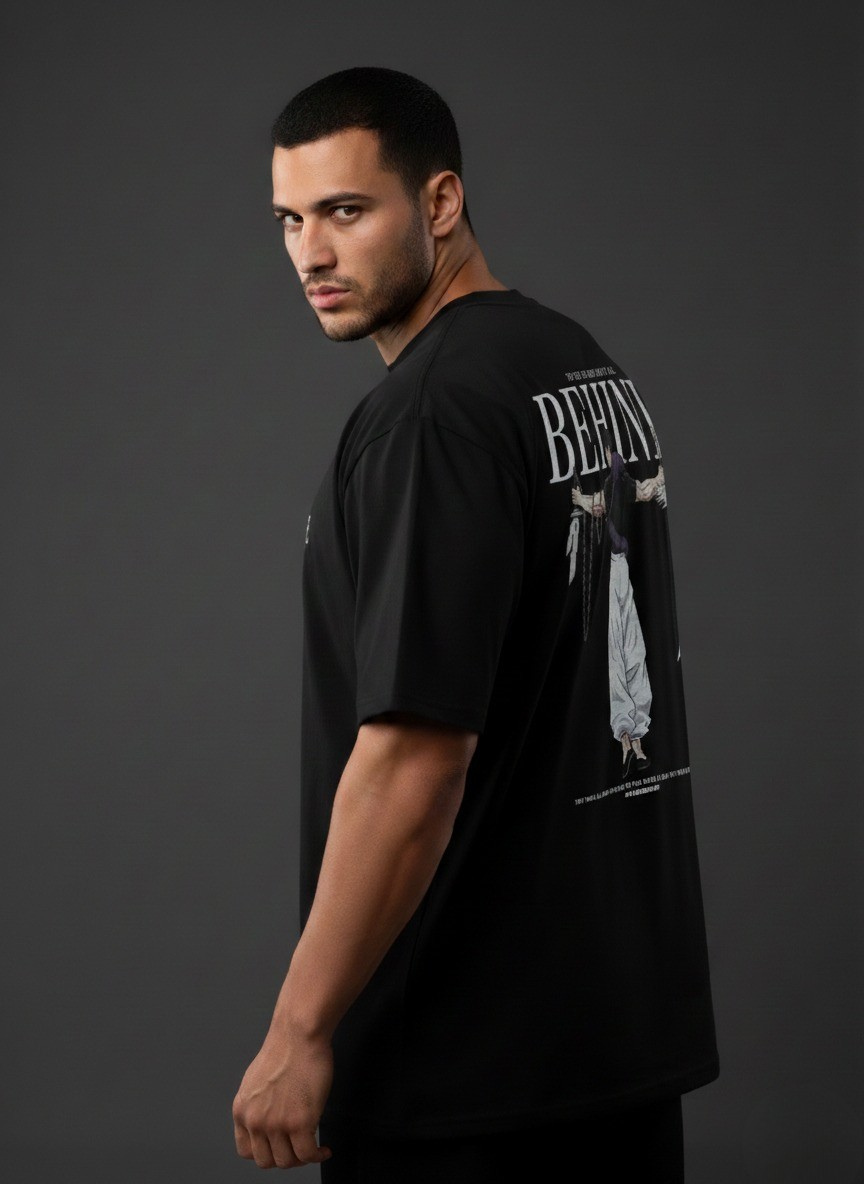 “BEHIND” Anime Art Oversized T-Shirt