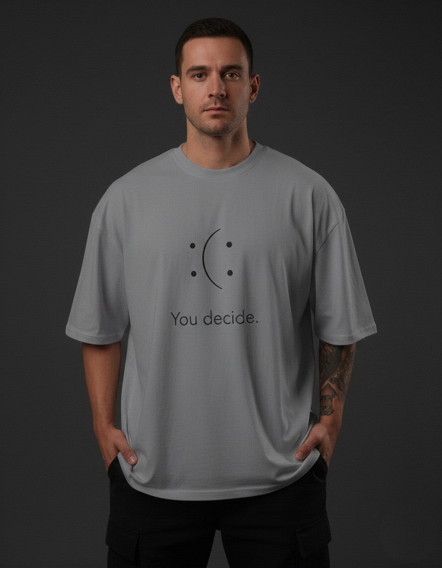 Drop Shoulder “Think Outside The Box” Printed T-Shirt