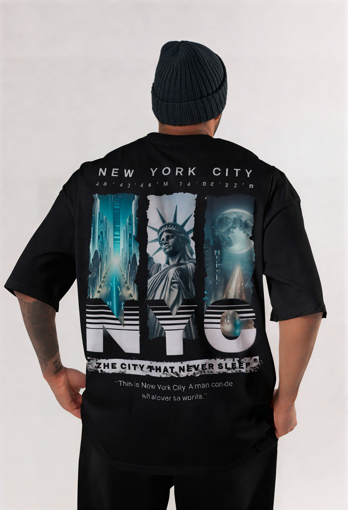 EARTHWEAR “NYC – The City That Never Sleeps” Oversized Graphic T-Shirt
