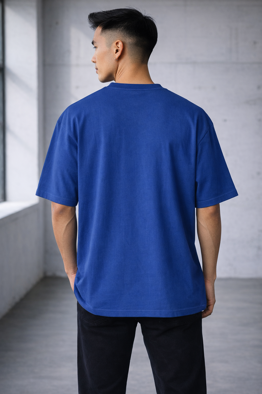 Men’s Oversized Pletrolium Blue T-Shirt – Premium Streetwear Fit