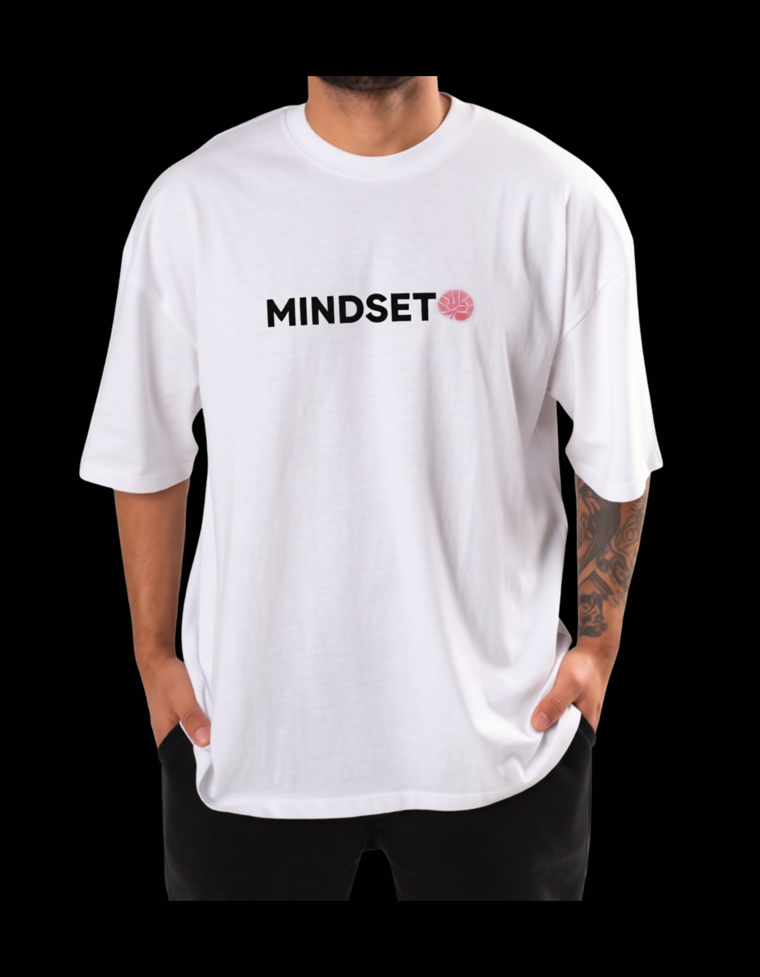 Drop Shoulder Motivation Quote Printed T-Shirt