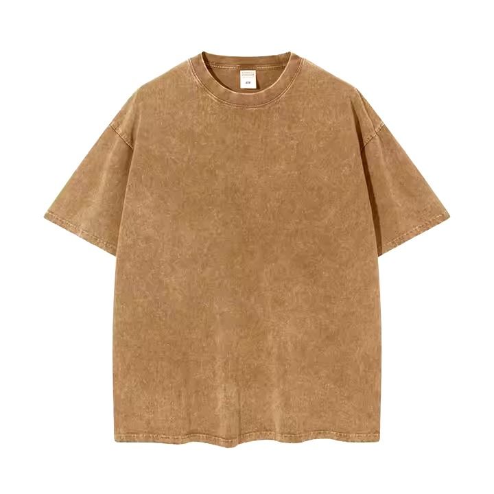 Men’s Oversized Acid Washed Brown T-Shirt