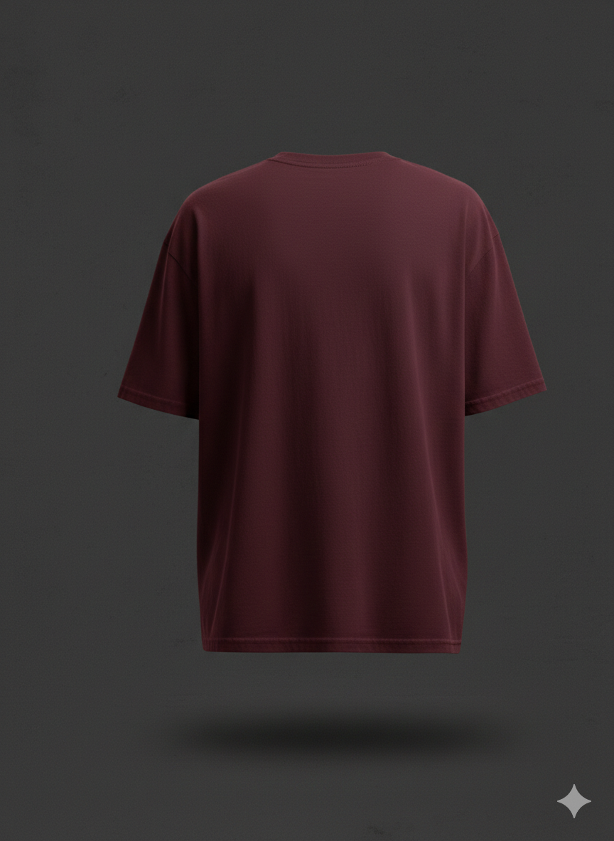 Men’s Oversized Plain Maroon T-Shirt