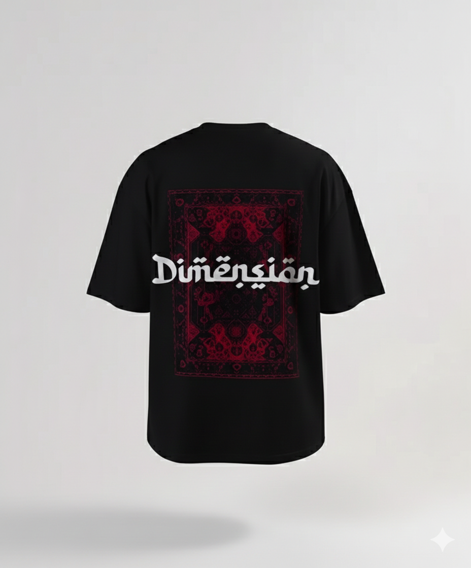 EARTHWEAR “Dimension Red Mystic Pattern” Oversized T-Shirt