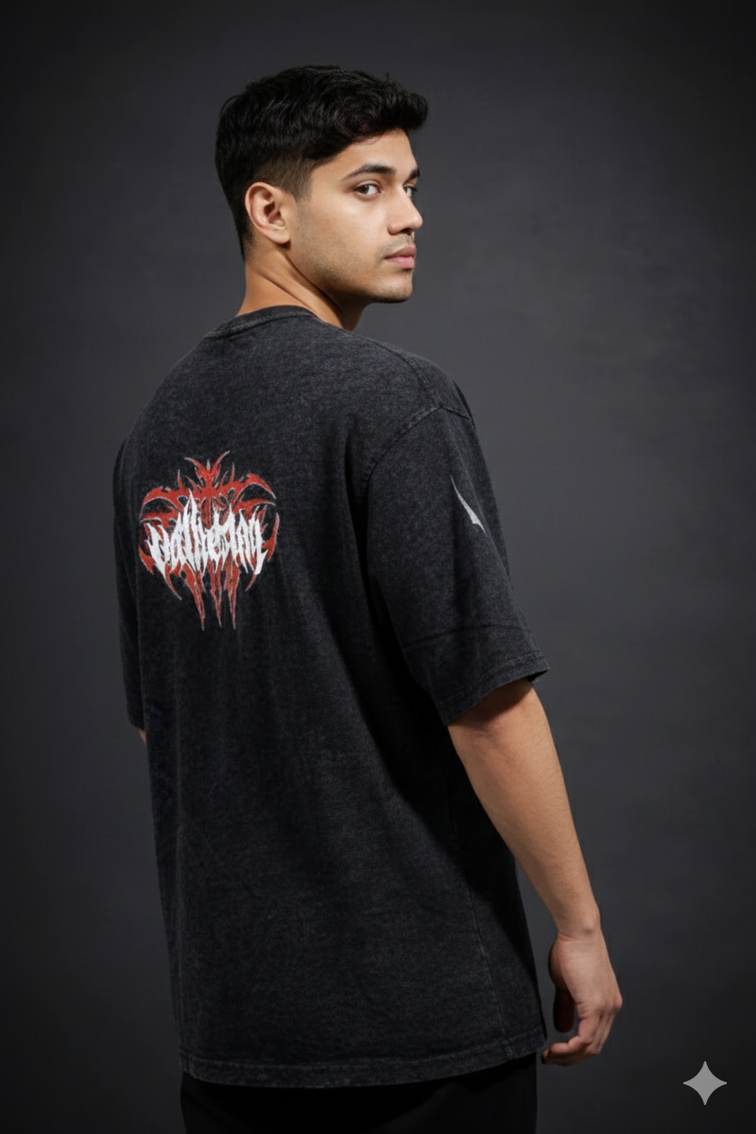 Minimal Gothic Logo Oversized T-Shirt