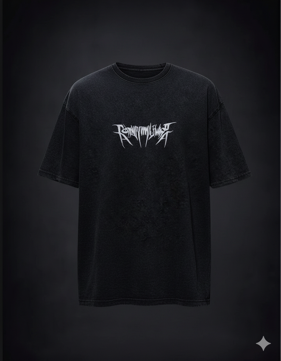 Minimal Gothic Logo Oversized T-Shirt