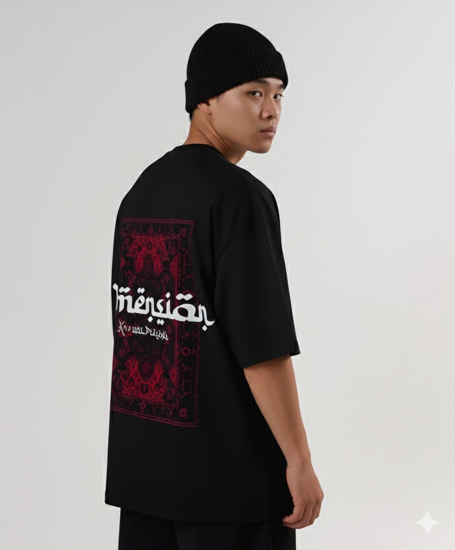 EARTHWEAR “Dimension Red Mystic Pattern” Oversized T-Shirt