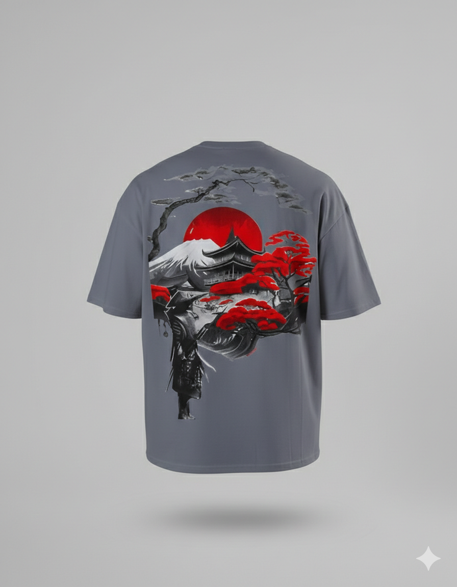 EARTHWEAR “Samurai Red Sun” Oversized Graphic T-Shirt