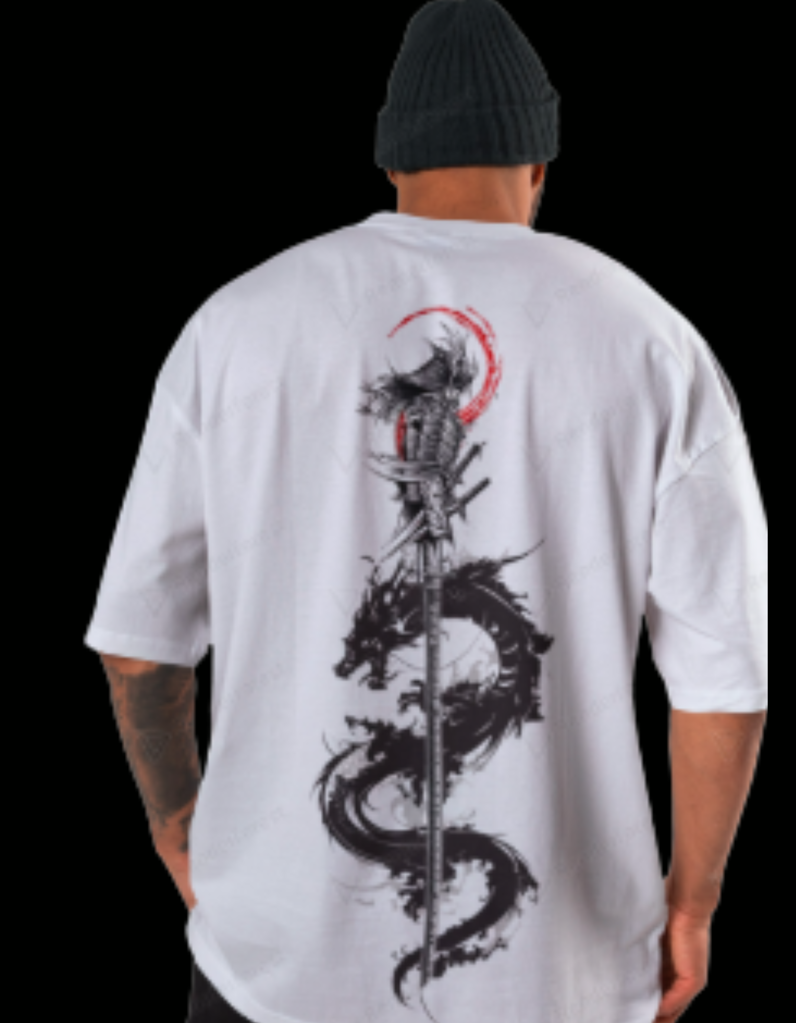 Dragon & Sword Graphic Oversized T-Shirt