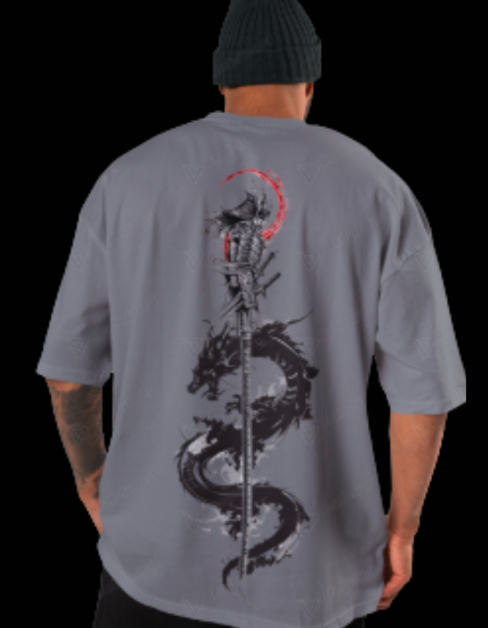 Dragon & Sword Graphic Oversized T-Shirt