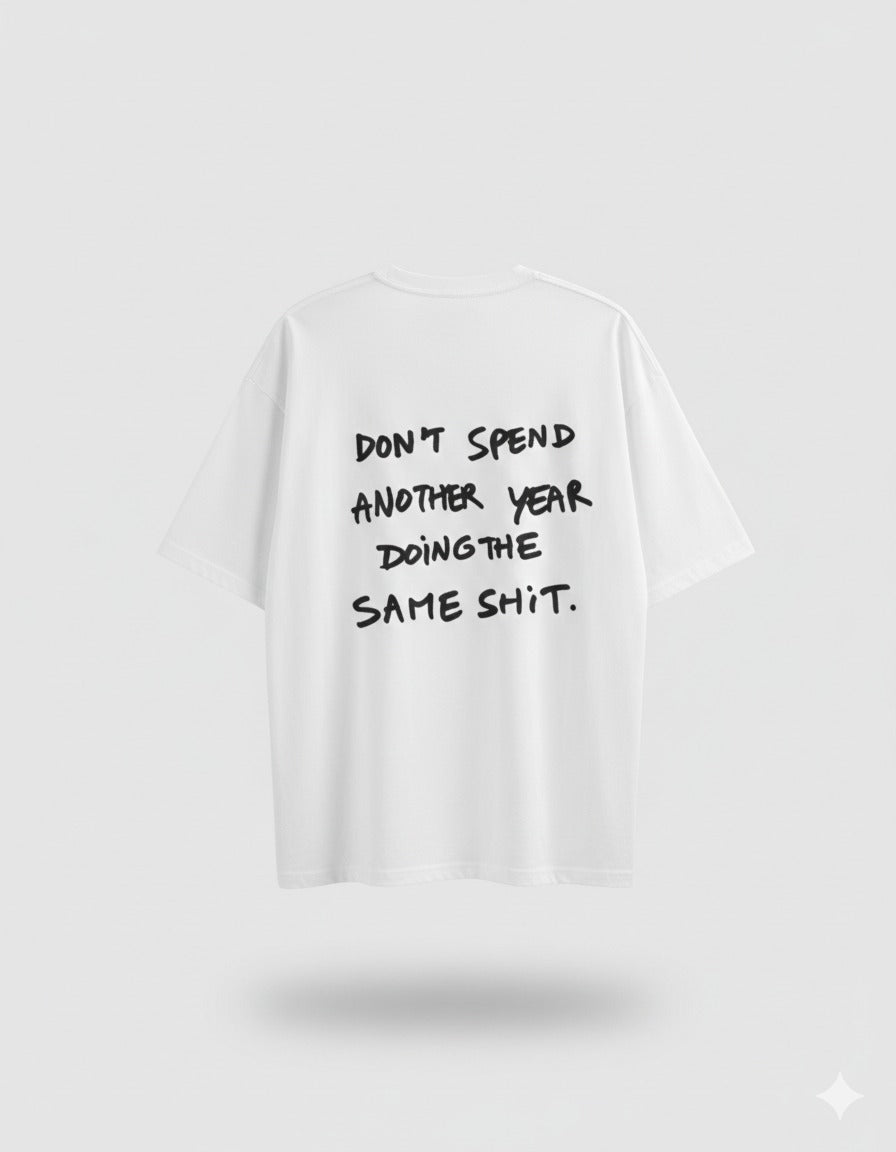 Drop Shoulder Motivation Quote Printed T-Shirt