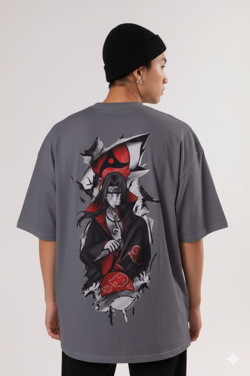 Drop Shoulder Anime Printed T-Shirt – Grey | Premium Streetwear Fit