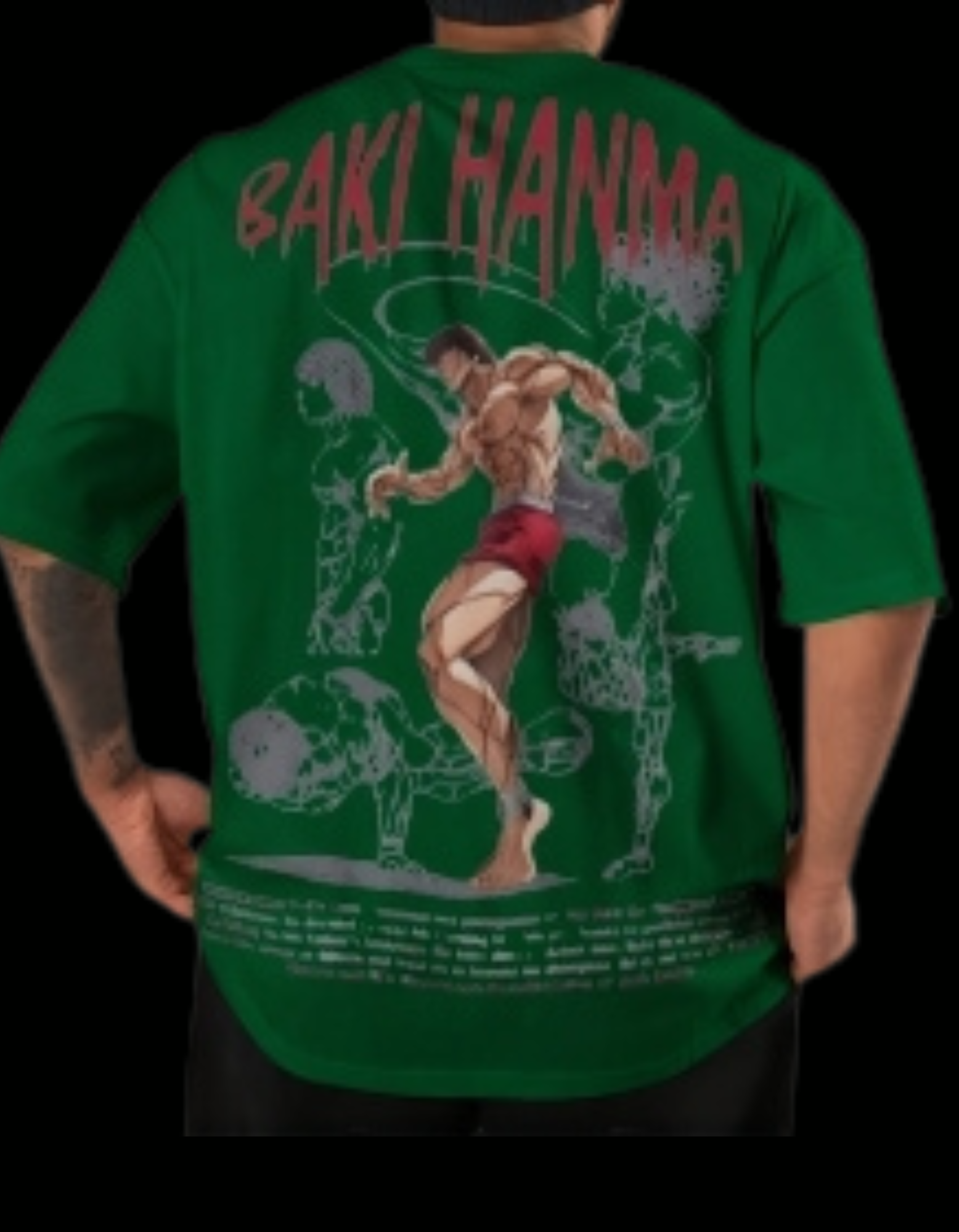 Drop Shoulder Baki Hanma Anime Printed T-Shirt