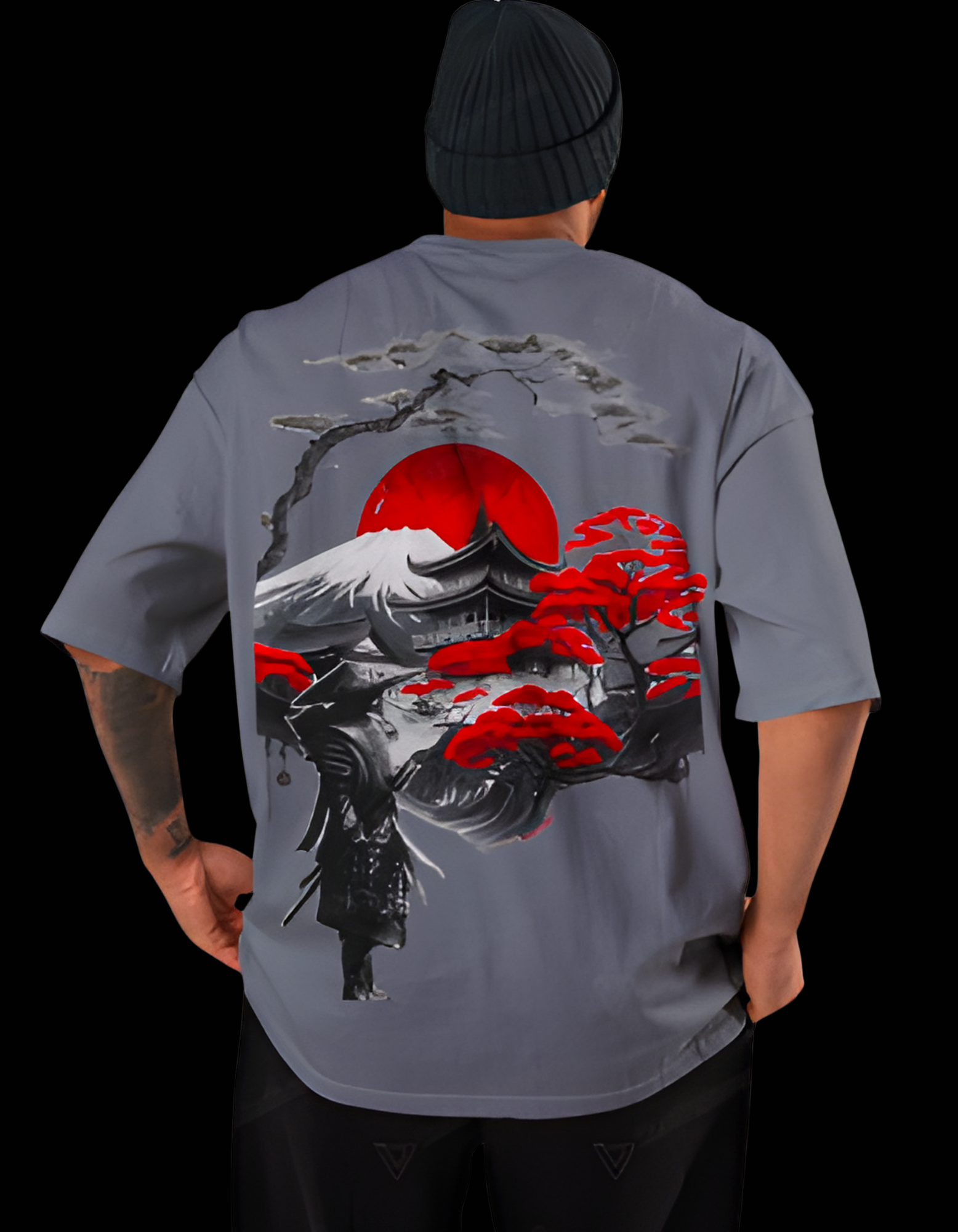 EARTHWEAR “Samurai Red Sun” Oversized Graphic T-Shirt